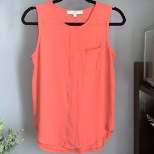 LOFT Sleeveless Top (Pink/Peach) XS